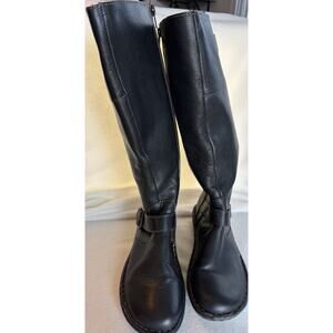 CABELAS Pebbled Leather Tall Knee Riding Boot Black Sz 8.0